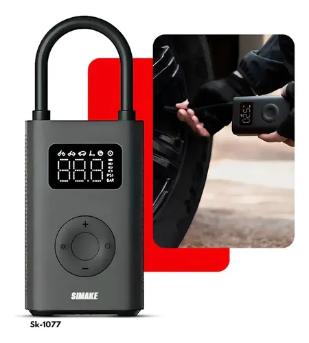 Mini compressor digital Simake portátil com calibrador