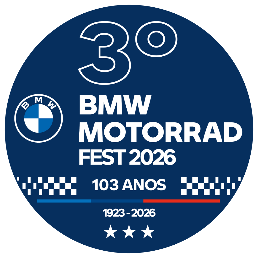 Selo oficial do 3º BMW Motorrad Fest 2026, 103 anos, 1923-2026