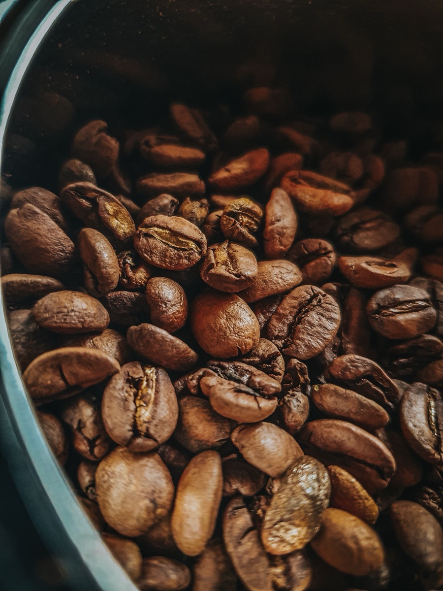 Grãos de café torrados do Sul de Minas